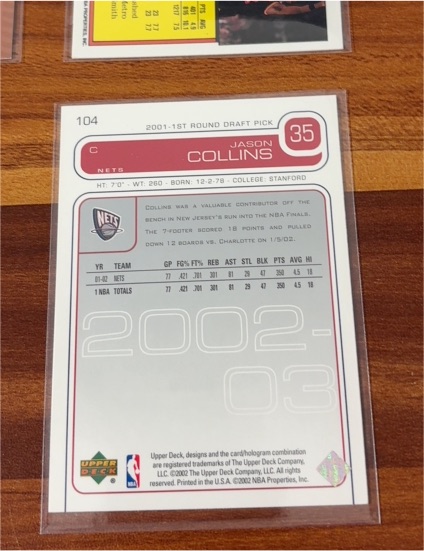 2001-02 Upper Deck #104 Jason Collins — front