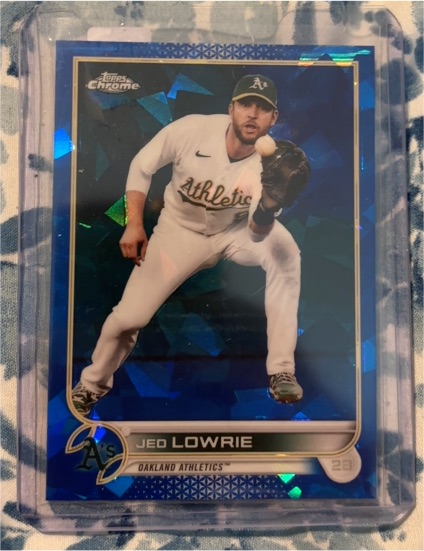 2022 Topps Chrome Sapphire #343 Jed Lowrie Oakland Athletics — front