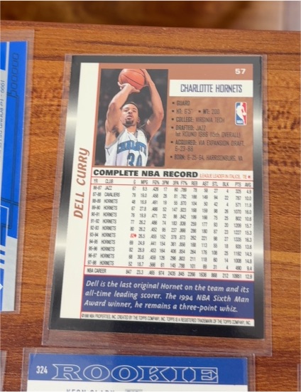 1997-98 NBA Hoops #57 Dell Curry — front