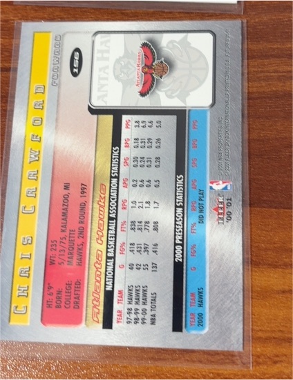 2000 Fleer #150 Chris Crawford — front