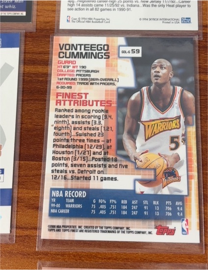 1999-00 Topps Finest #59 Vonteego Cummings — front