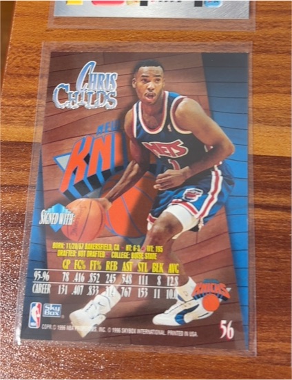 1995-96 Skybox #56 Chris Childs — front
