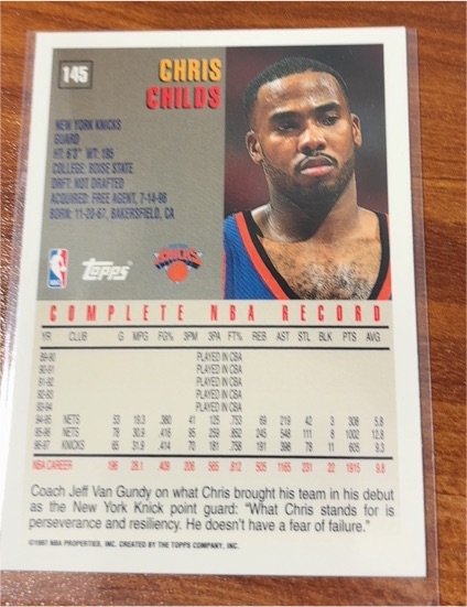1997-98 Topps #145 Chris Childs New York Knicks — front