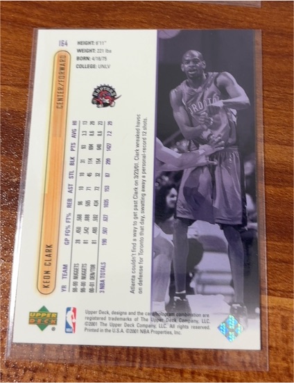 2001 Upper Deck #154 Kendall Clark — front