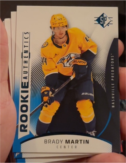 2025-26 Upper Deck SP #120 Brady Martin Rookie Authentics Blue — front