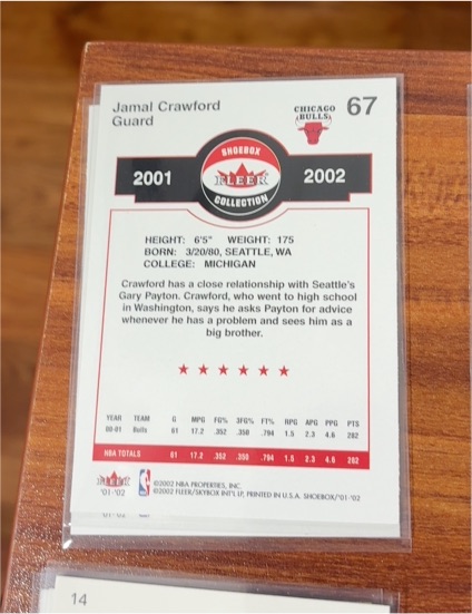 2001-02 Fleer Shoebox Collection #67 Jamal Crawford — front