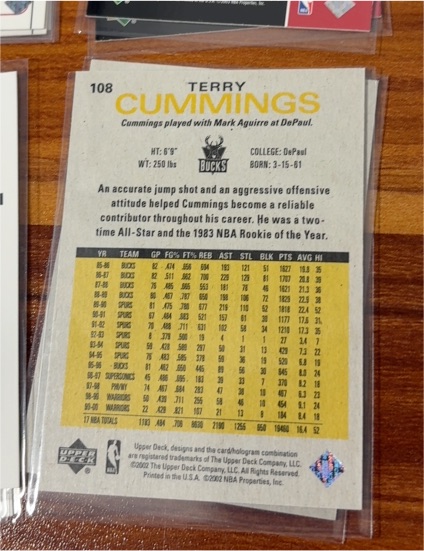 1990 Upper Deck #108 Terry Cummings — front