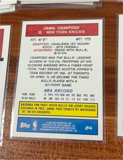 2005 Topps Bazooka #84 Jamal Crawford — front