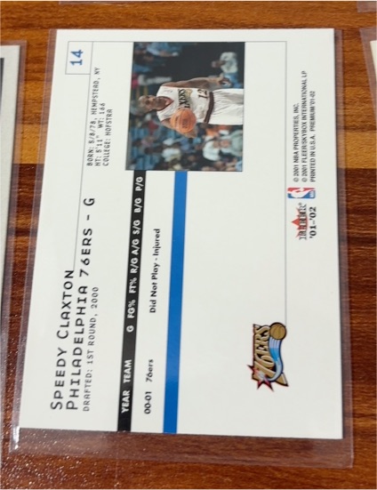 2001 Fleer #14 Speedy Claxton — front