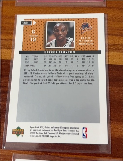 2003-04 Upper Deck MVP #48 Speedy Claxton — front