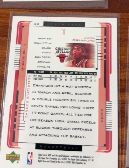 1996 Upper Deck #23 Jamal Crawford — front