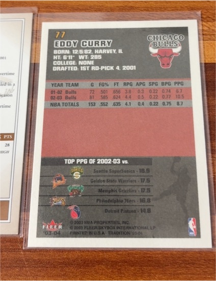 2003-04 Fleer Tradition #77 Eddy Curry — front
