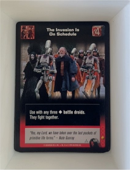1999 Decipher Star Wars Young Jedi CCG #131 The Invasion Is On Schedule — front