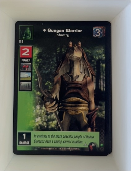 1999 Decipher Young Jedi CCG #25 Gungan Warrior Infantry — front