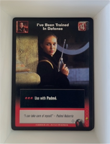 1999 Decipher Star Wars Young Jedi CCG #57 I've Been Trained In Defense Padmé Amidala — front