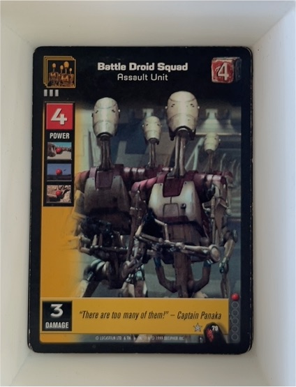 1999 Decipher Star Wars Young Jedi CCG #79 Battle Droid Squad — front