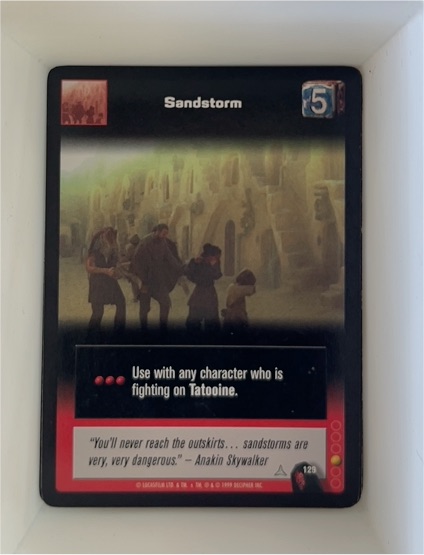1999 Star Wars Young Jedi CCG #129 Sandstorm — front