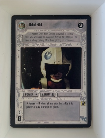 1995 Star Wars CCG Premiere Unlimited #Rebel Pilot Lt. Wenton Chan — front