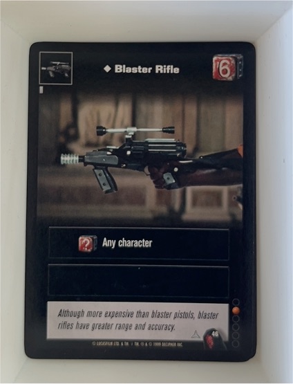 1999 Decipher Star Wars Young Jedi CCG #46 Blaster Rifle — front