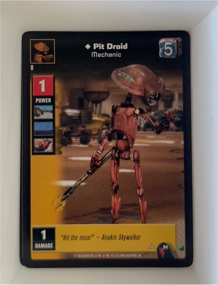 1999 Decipher Young Jedi Menace of Darth Maul #94 Pit Droid Mechanic — front