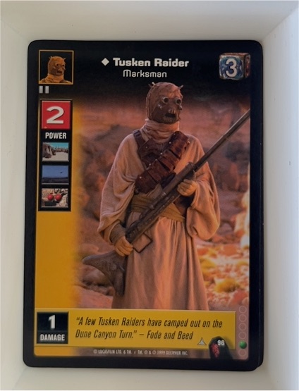 1999 Star Wars Young Jedi #96 Tusken Raider — front