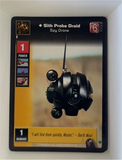 1999 Decipher Star Wars Young Jedi CCG #91 Sith Probe Droid — front