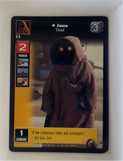 1999 Star Wars: Young Jedi CCG - The Menace of Darth Maul #29 Jawa — front