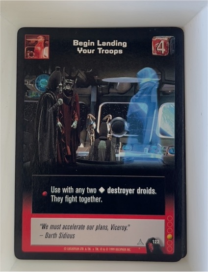 1999 Star Wars Young Jedi The Menace of Darth Maul #122 Begin Landing Your Troops — front