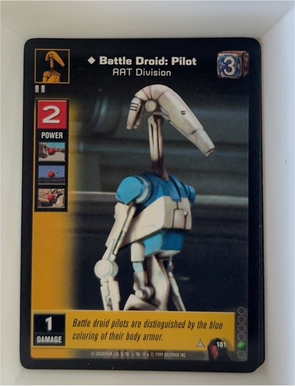 1999 Star Wars Young Jedi Battle Droid: Pilot AAT Division #101 — front