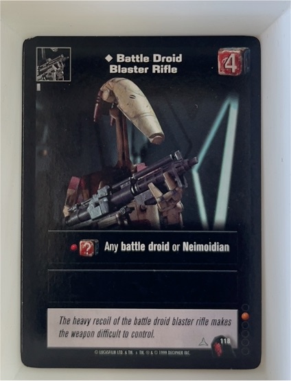 1999 Star Wars Young Jedi #118 Battle Droid Blaster Rifle — front