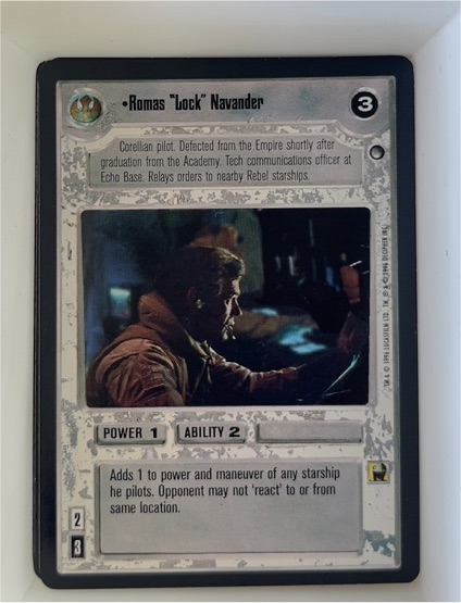 1996 Star Wars CCG Hoth Romas "Lock" Navander — front