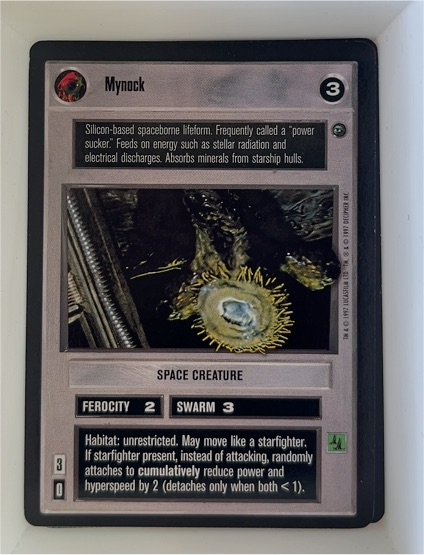 1997 Decipher Star Wars CCG Dagobah Mynock — front