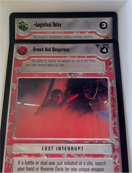 1996 Star Wars CCG Decipher Cloud City Armed And Dangerous — front