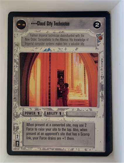 1997 Star Wars CCG: Cloud City Expansion #CCTE Cloud City Technician — front