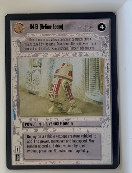 1995 Star Wars CCG Premiere Limited R4-E1 (Arfour-Eeone) — front