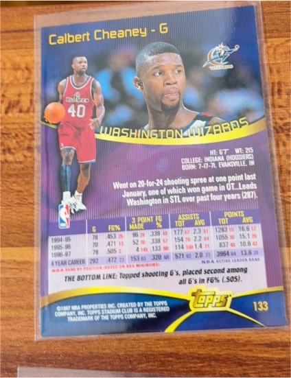 1993-94 Topps #133 Calbert Cheaney — front