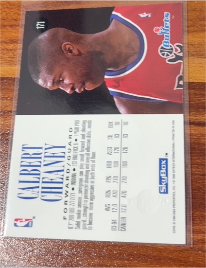 1993-94 SkyBox Premium #191 Calbert Cheaney Washington Bullets Rookie — front