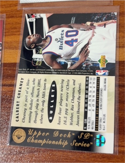 1994-95 Upper Deck #40 Calbert Cheaney Washington Bullets — front