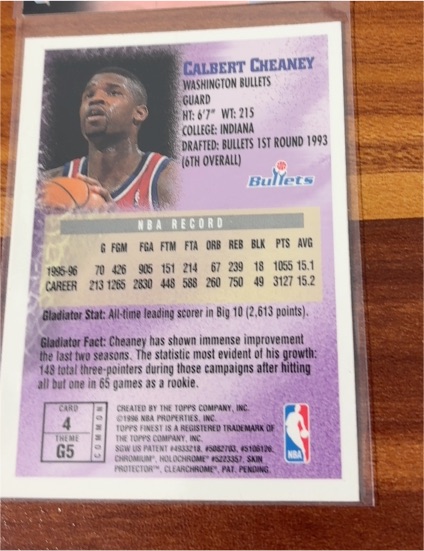 1993-94 Topps #4 Calbert Cheaney — front