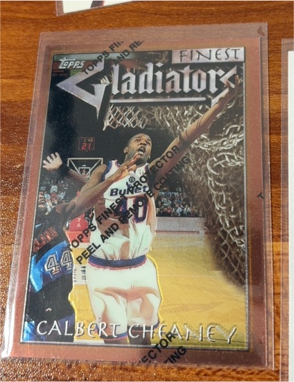 1996-97 Topps Finest Gladiators #4 Calbert Cheaney — front