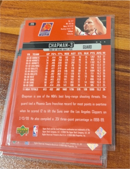 1998 Upper Deck #273 Rex Chapman — front