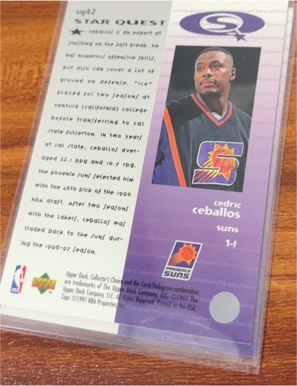 1997-98 Upper Deck Collector's Choice Star Quest #SQ42 Cedric Ceballos — front
