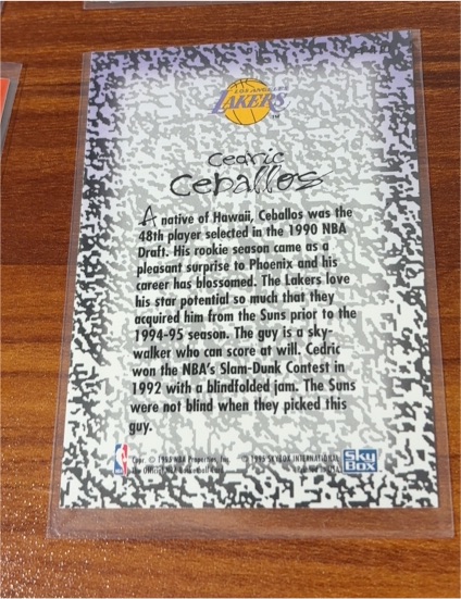 1994 Skybox #404 Cedric Ceballos — front