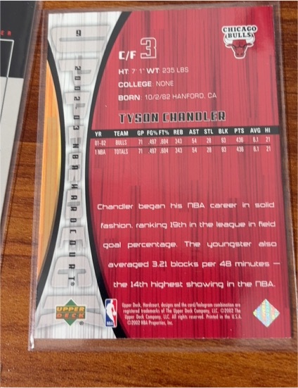 2002-03 Upper Deck Ovation #8 Tyson Chandler — front