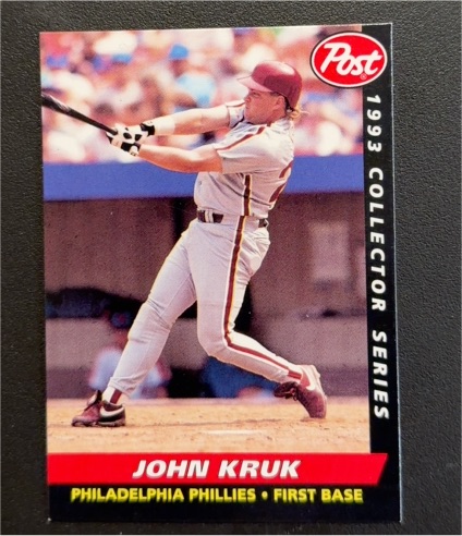 1993 Post #29 John Kruk Philadelphia Phillies — front
