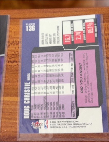 2002 Fleer #136 Doug Christie — front
