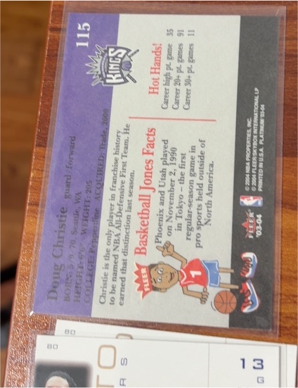 1999 Score #115 Doug Christie — front