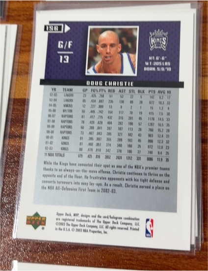 2001-02 Upper Deck #144 Doug Christie — front