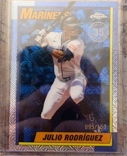 2025 Topps Update #U90C-56 Julio Rodríguez 1990 Silver Pack Mojo — front