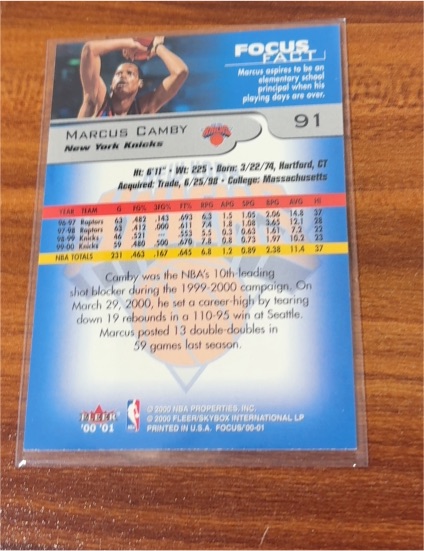 1999-00 Fleer Focus #95 Marcus Camby — front